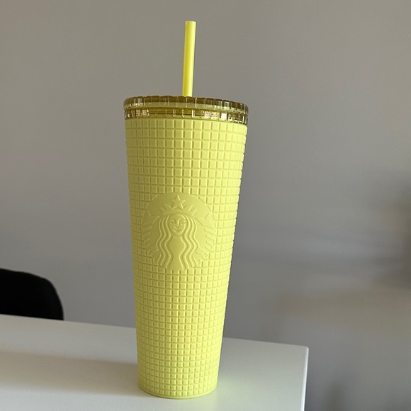 Starbucks Vibrant Yellow Grid Tumbler - Picture 1 of 3